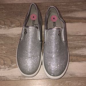 Michael Kors silver little girls slip ons size 4